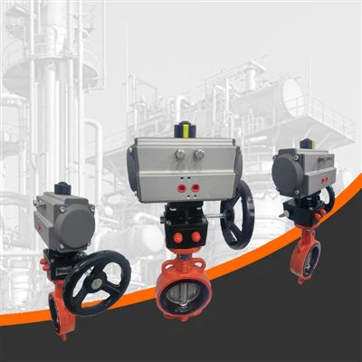 Válvula de mariposa operada por ruedas a mano EPDM neumática